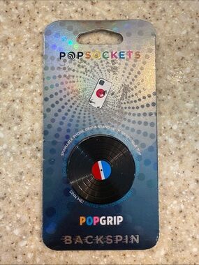 PopSockets PopGrip Backspin Spinnable Phone Grip Record Design
